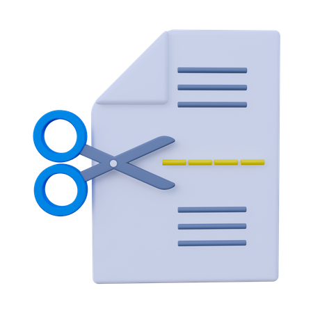 Corte de documentos  3D Icon