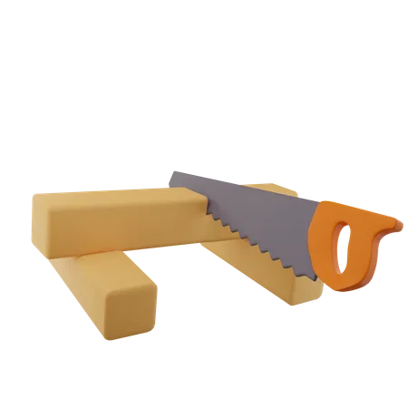 Corte de madeira  3D Icon
