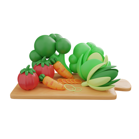 Corte de vegetais  3D Icon
