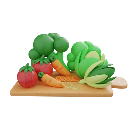 Corte de vegetais  3D Icon