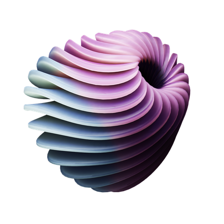 Corte de cone espiral  3D Icon