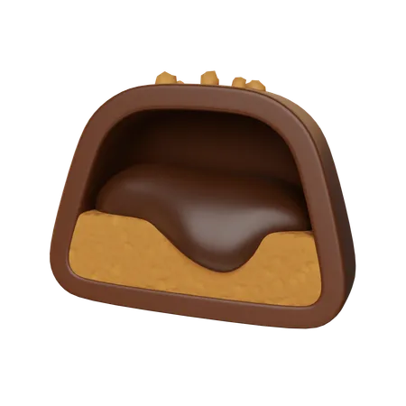 Corte transversal de chocolate en rodajas  3D Icon