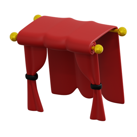 Cortina roja  3D Icon