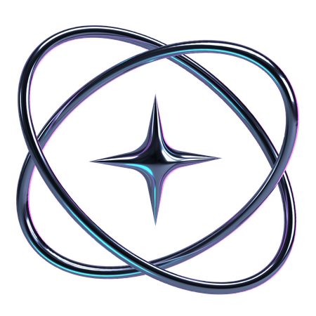 Cosmic Orbit Chrome Star  3D Icon