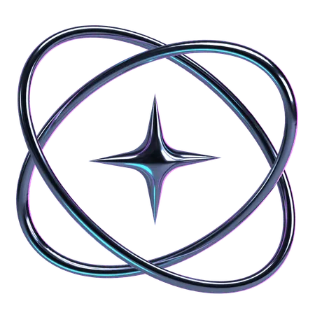 Cosmic Orbit Chrome Star  3D Icon