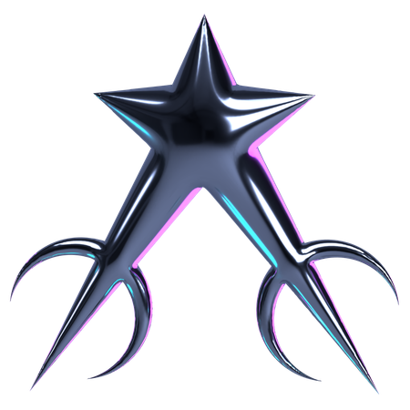 Cosmic Star Chrome Ornament  3D Icon