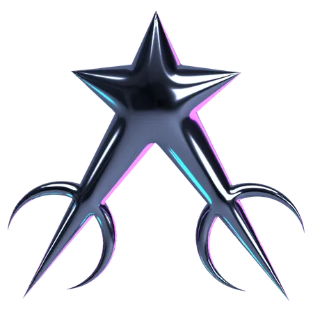 Cosmic Star Chrome Ornament  3D Icon