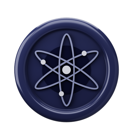 Pièce de monnaie de l'atome du cosmos  3D Icon