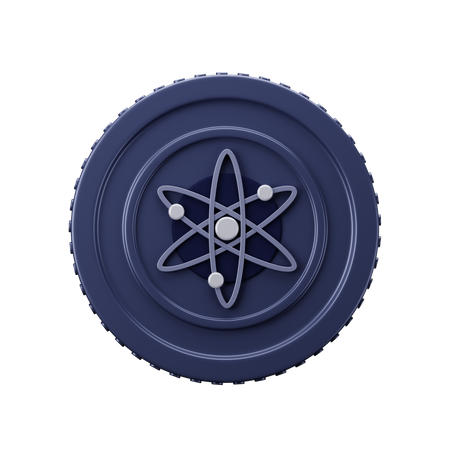 Moeda Cosmos ATOM  3D Icon