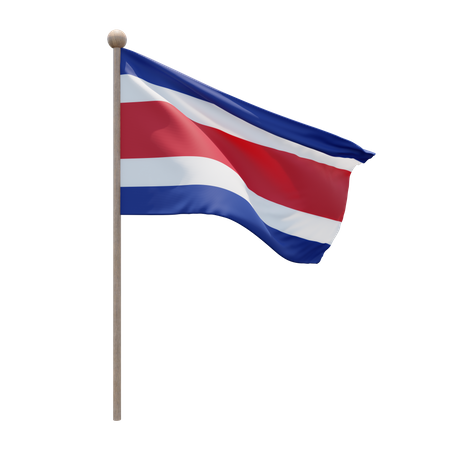 Mât de drapeau du Costa Rica  3D Flag