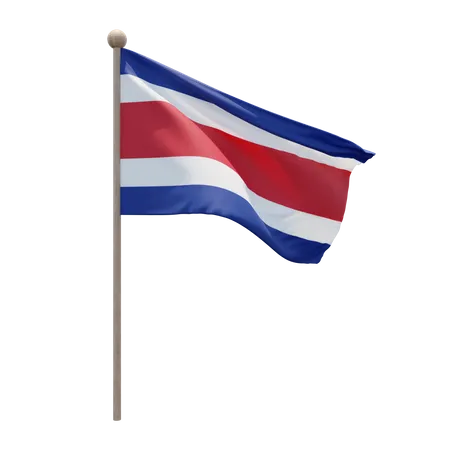 Mât de drapeau du Costa Rica  3D Flag