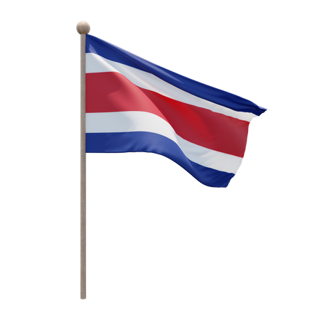 Costa Rica Fahnenmast  3D Flag