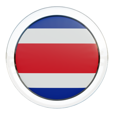 Costa Rica Flag Glass  3D Flag