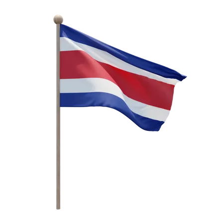 Costa Rica Flag Pole  3D Illustration