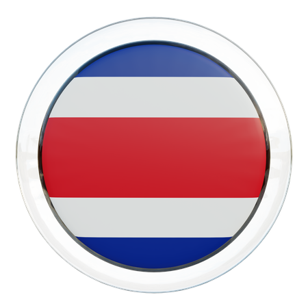 Costa Rica Round Flag  3D Icon