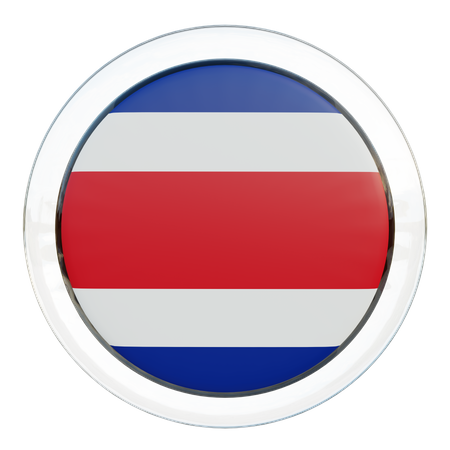 Costa Rica Runde Flagge  3D Icon