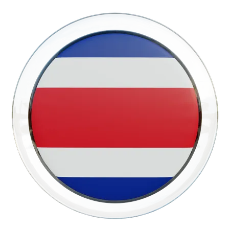 Costa Rica Runde Flagge  3D Icon