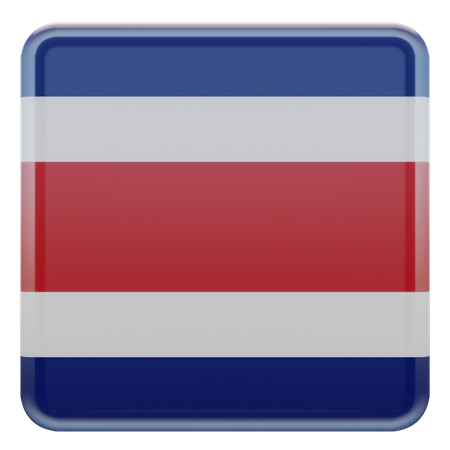 Costa Rica Square Flag  3D Icon