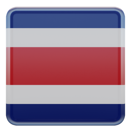 Costa Rica Square Flag  3D Icon