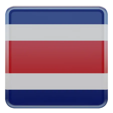 Costa Rica Square Flag 3D Icon