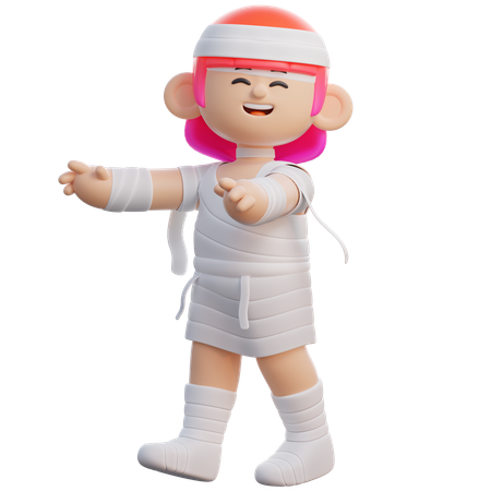 Costume de momie féminine  3D Illustration