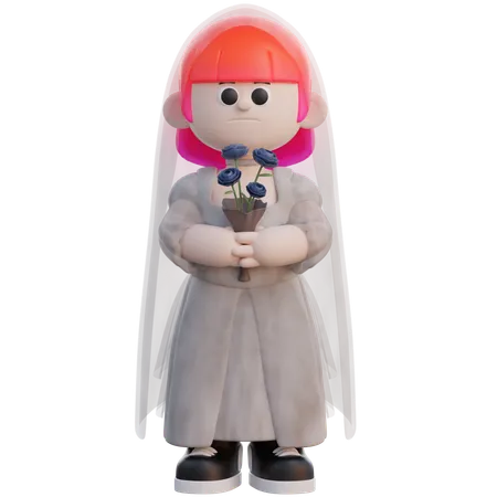 Costume de fantôme féminin  3D Illustration