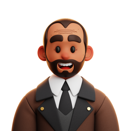 Homme en costume marron  3D Icon