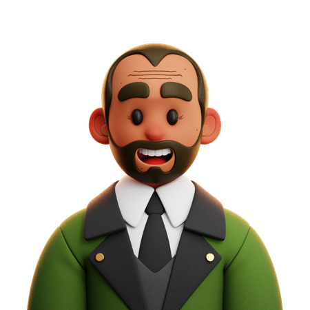 Homme en costume vert  3D Icon