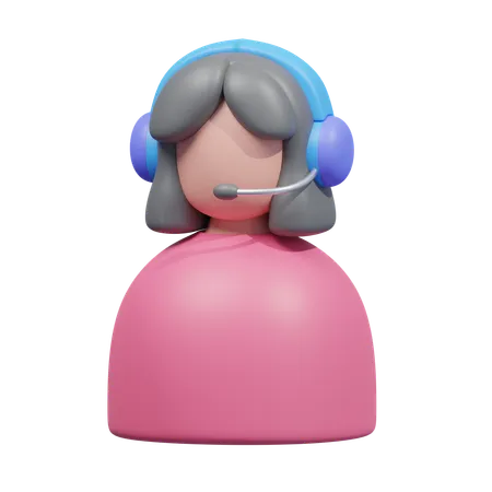 Costumer service character  3D Icon