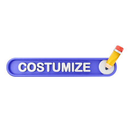 Costumize Text Button  3D Icon