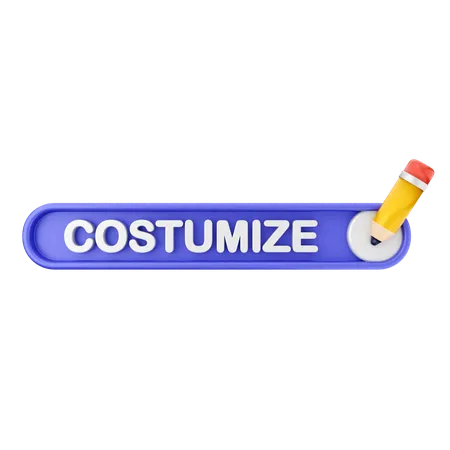 Costumize Text Button  3D Icon