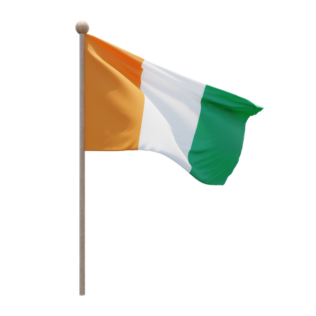 Côte d'Ivoire Flagpole  3D Flag