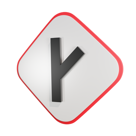 Diagonale de la route secondaire  3D Icon