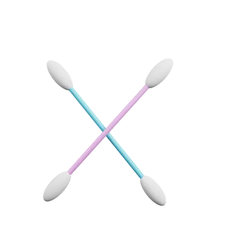 Cotton buds  3D Illustration