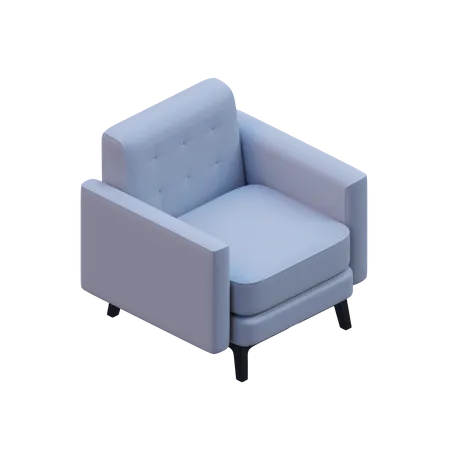 3 D Design Element Of Single Seater Armchair Sofa 3D Icon
