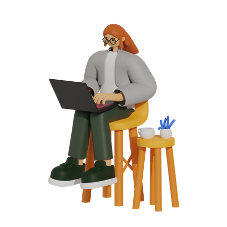 Couch Co-Workers, Balancing Work and Relaxation  3D Icon