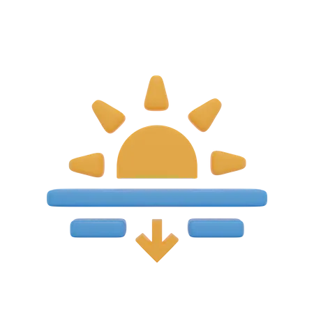 Coucher de soleil soleil météo  3D Icon
