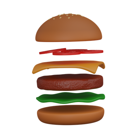 Hamburger en couches  3D Icon