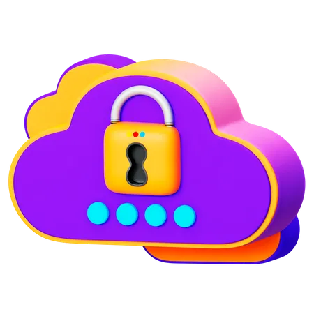 Coud Security 3D Icon