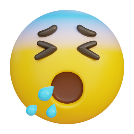 Coughing Painful Expression Emoji  3D Icon