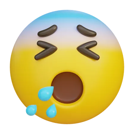 Coughing Painful Expression Emoji  3D Icon