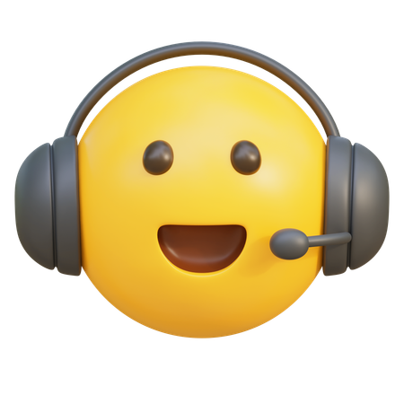 Counselor Wearing Talking Headset Emoji  3D Icon