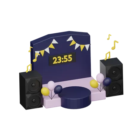 Countdown Concert stage  3D Icon