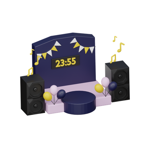 Countdown Concert stage  3D Icon