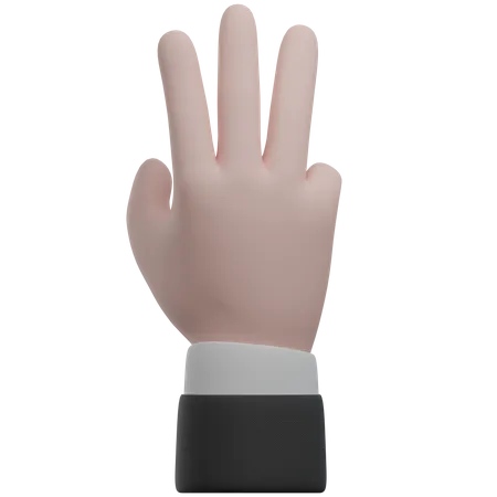 Counting By Hand Three Hand Gestures  3D Icon