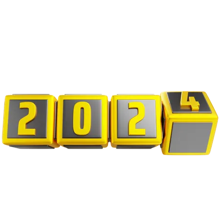 3 D Counting Down 2024 With Isolated Background 3D Icon