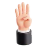 Counting Four Finger Hand Gesture