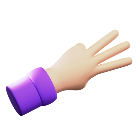 Counting Hand Gesture  3D Icon