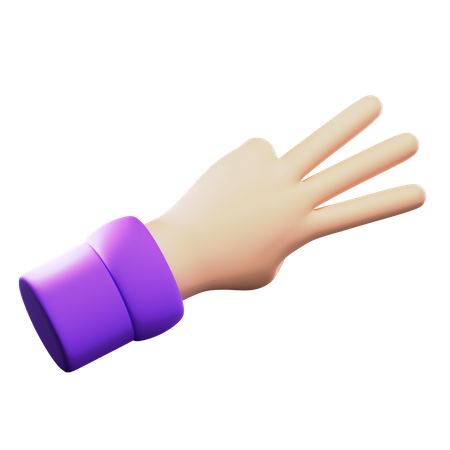 Counting Hand Gesture 3D Icon