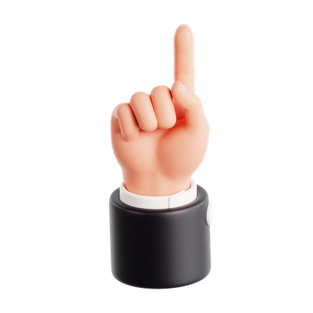 Counting One Finger Hand Gesture  3D Icon